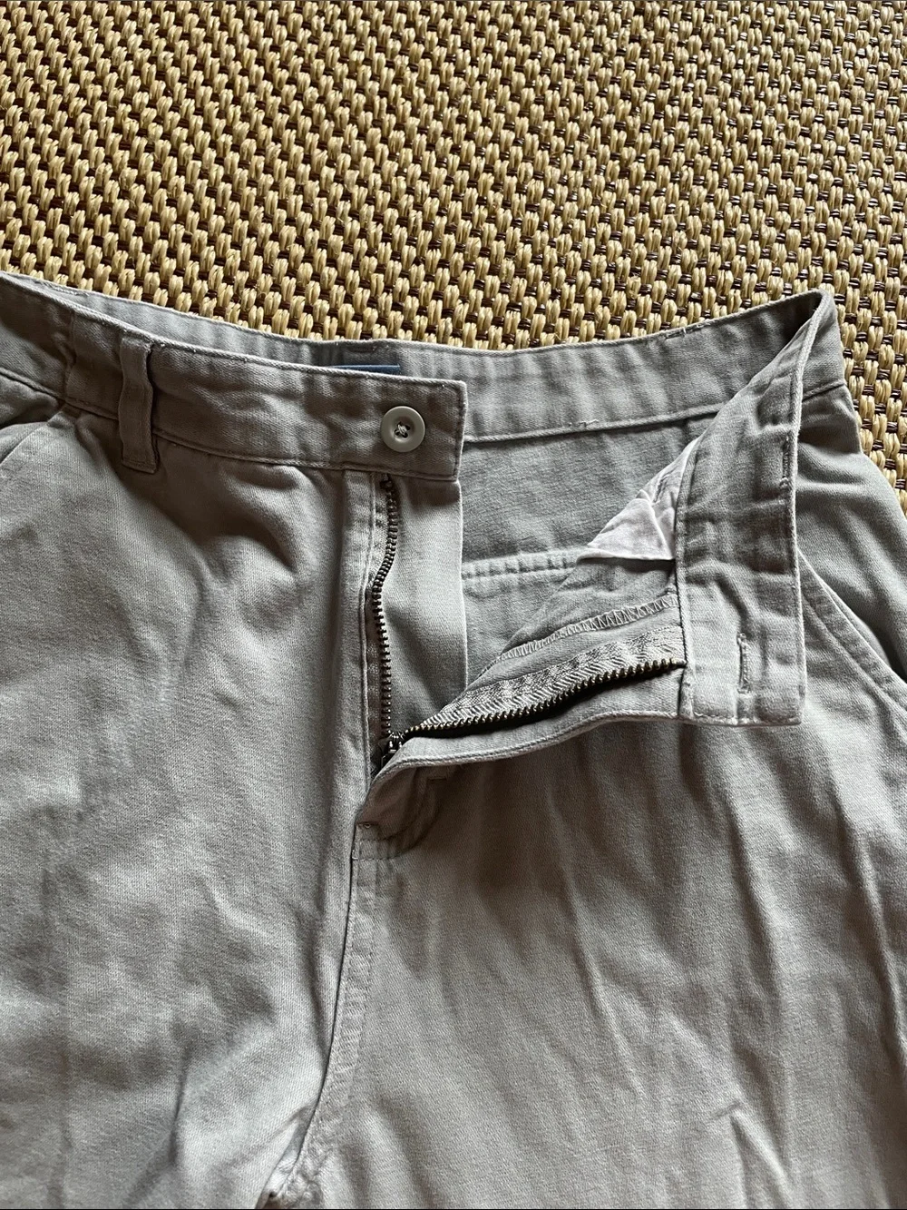 Casual Straight-Leg Pants Light Gray 100% Cotton Youth Boys 14